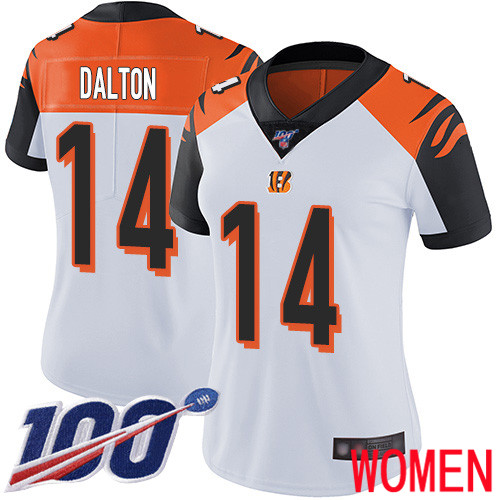 Cincinnati Bengals Limited White Women Andy Dalton Road Jersey NFL Footballl #14 100th Season Vapor Untouchable->youth nfl jersey->Youth Jersey